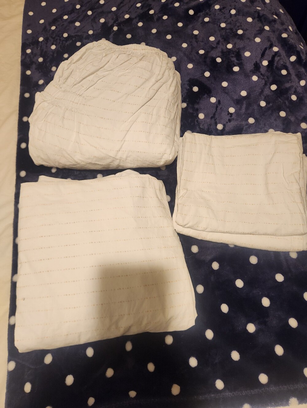 Threshold Cotton White Quilted Sheet Set Full Size
